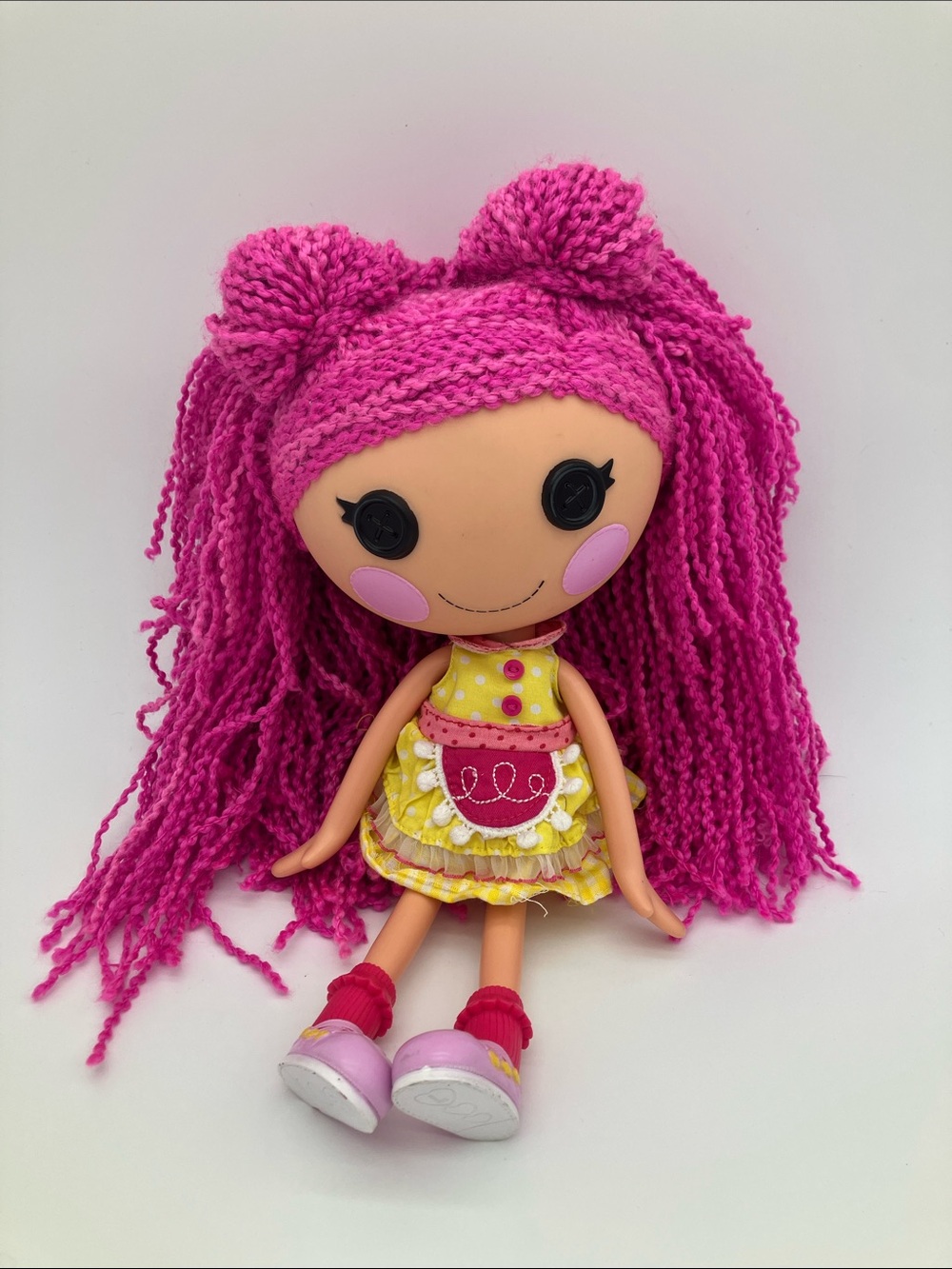 Lalaloopsy Loopy Hair Crumbs Sugar Cookie Doll Pink Yarn Hair Toy 13”